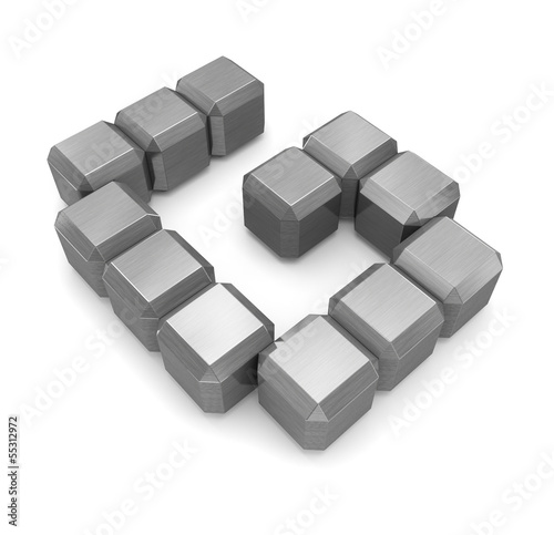 letter G cubic metal