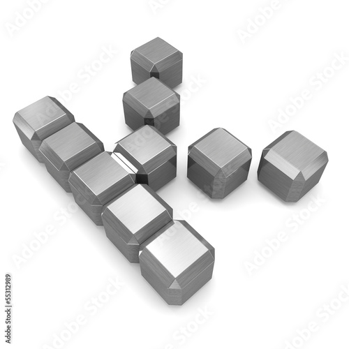 letter K cubic metal