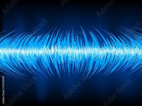 Sound waves oscillating on black. EPS 10