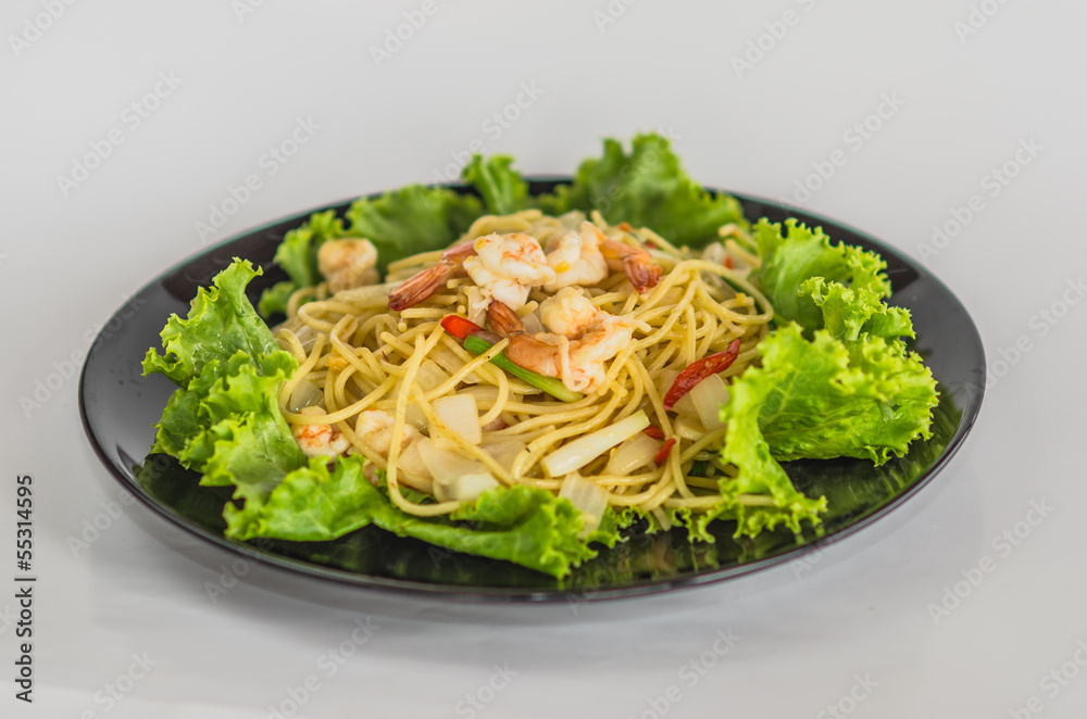 shrimp spaghetti of thailand