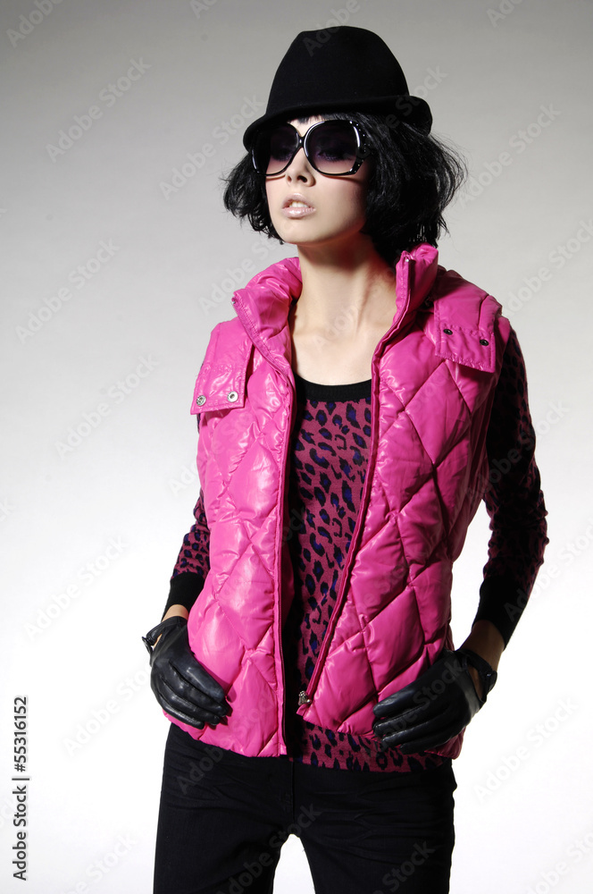 beautiful girl is in fashion style wearing modern sunglasses beautiful girl is in fashion style wearing modern sunglasses