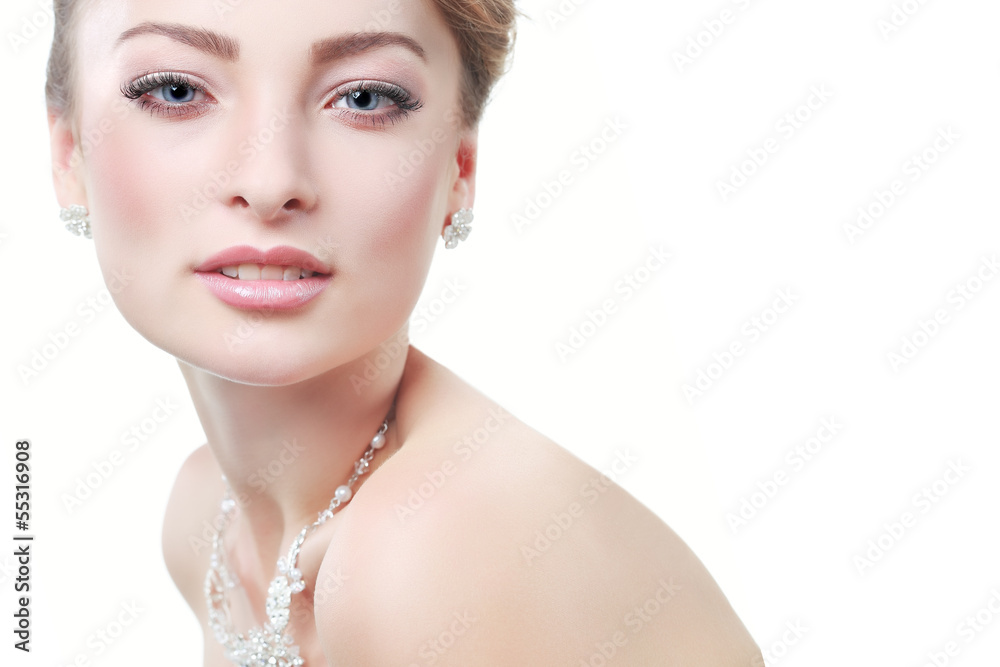 portrait girl is in fashion style. Wedding decoration. Isolated 