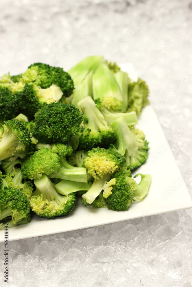 closeup detail of boiled broccoli