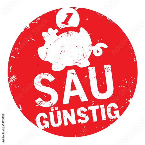 runder Button Saugünstig rot