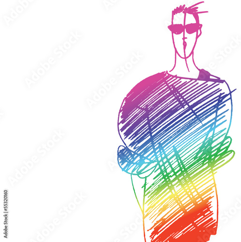 abstract fashion sketch
