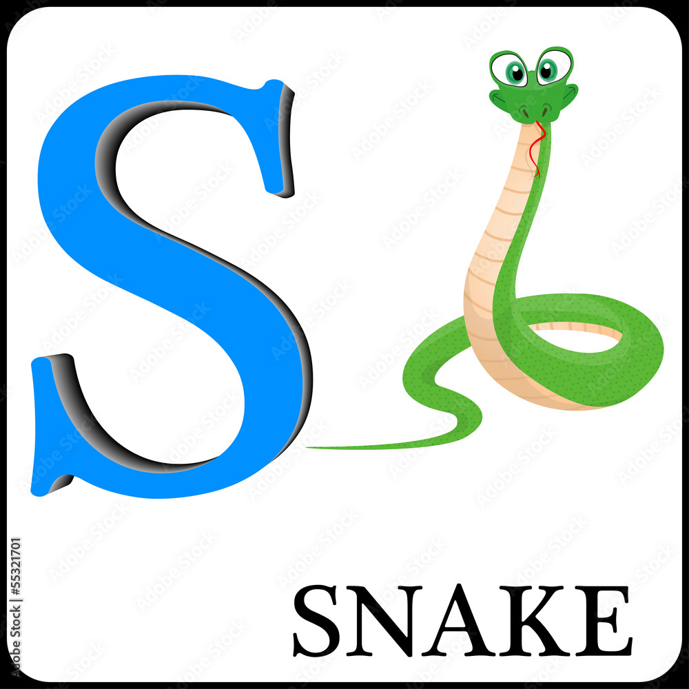 Fototapeta premium Funny childrens the English alphabet with pictures