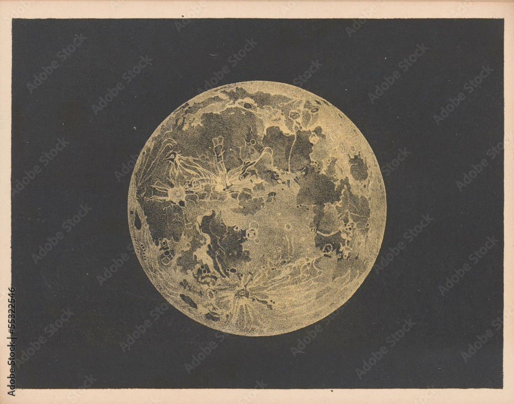 Fototapeta premium Vintage map of the Moon