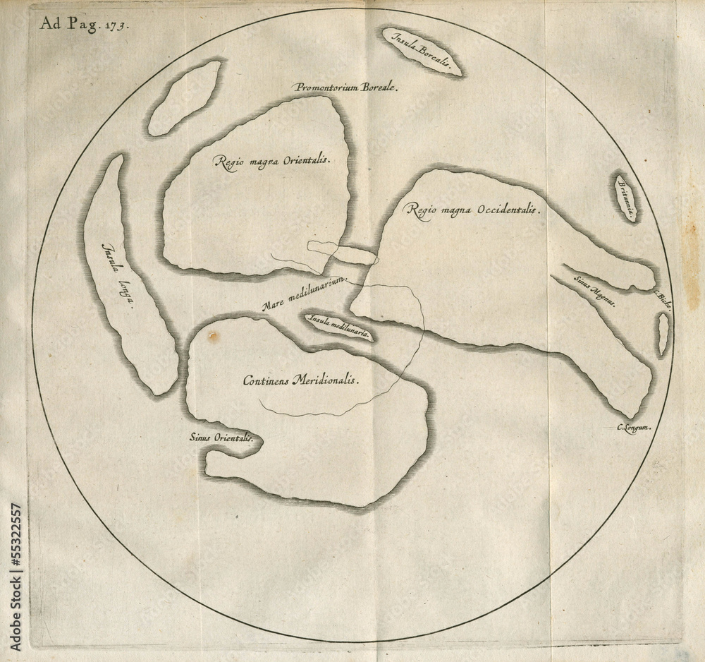 Obraz premium Vintage map of the Moon
