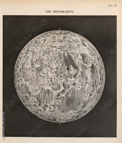 Vintage map of the Moon #55322725