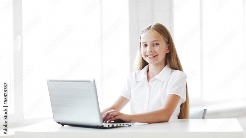 happy student working with laptop happy student working with laptop