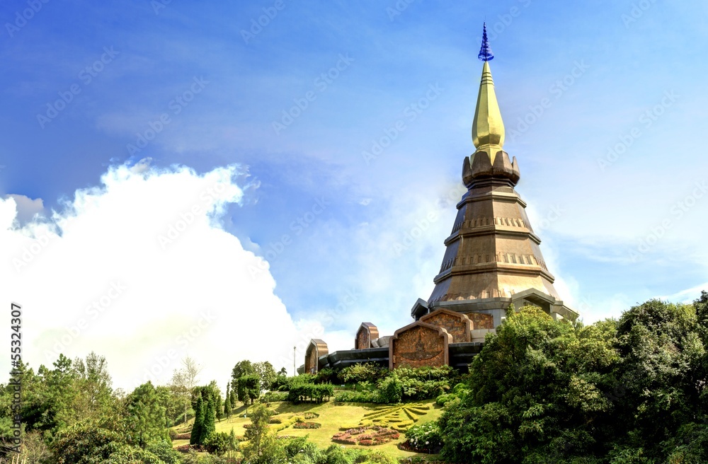 Landscape of pagoda at Doi Inthanon, chiangmai - Thailand