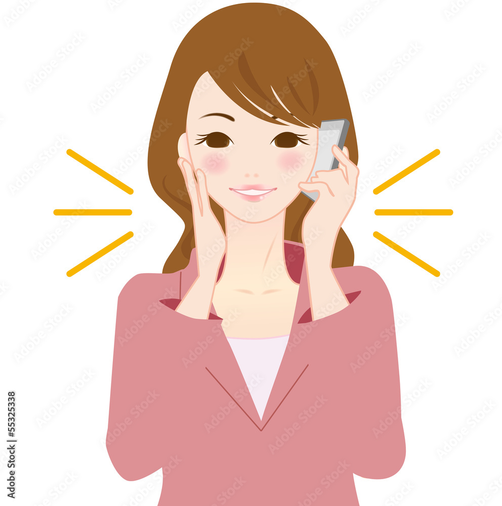 ol かわいい 女性 スマートフォン イラスト