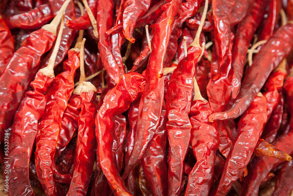Dried big chili was display for sale in Thailand Dried big chili was display for sale in Thailand