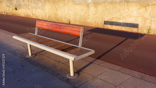 bench on sidewalk