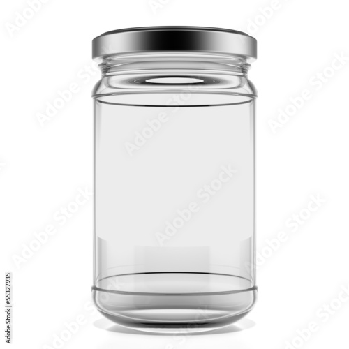 Empty glass jar