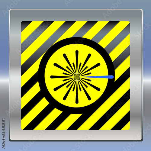 Achtung Laser blau