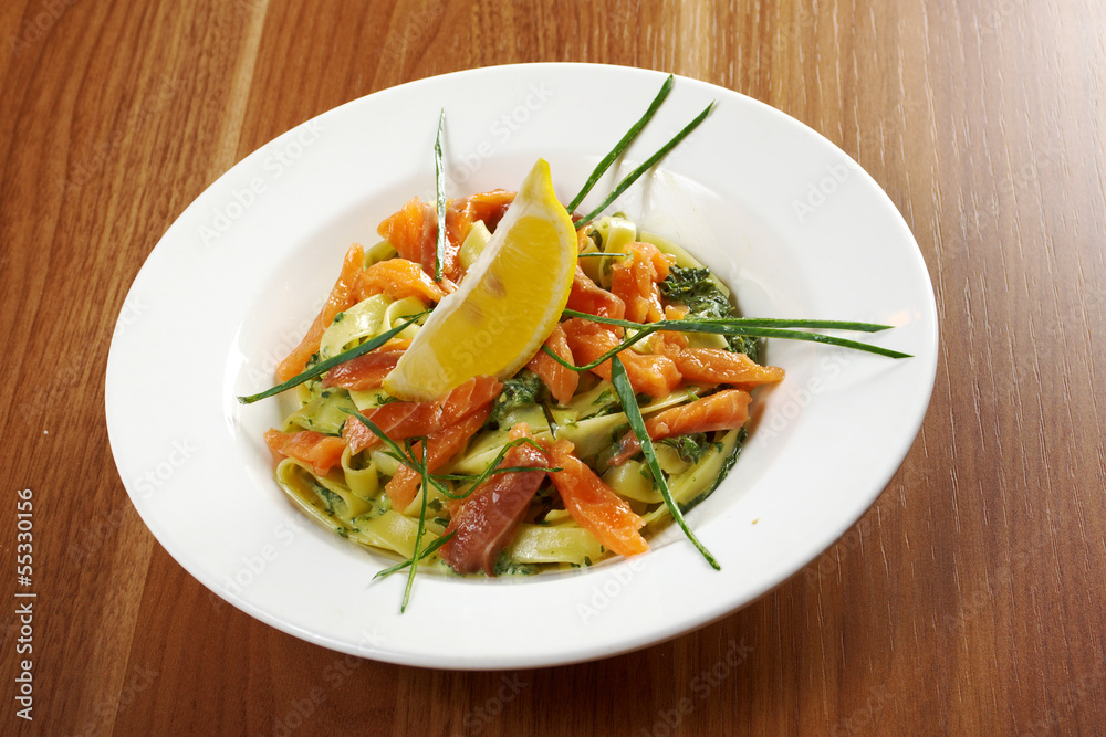 Fettuccine with salmon Fettuccine with salmon