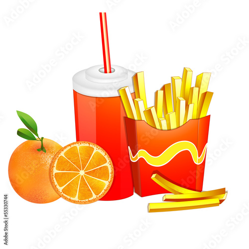 Fresh fruit and juice