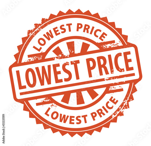Stamp with the text Lowest Price written inside, vector
