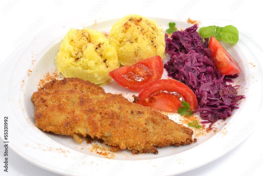 pollock fried with potatoes and vegetables pollock fried with potatoes and vegetables
