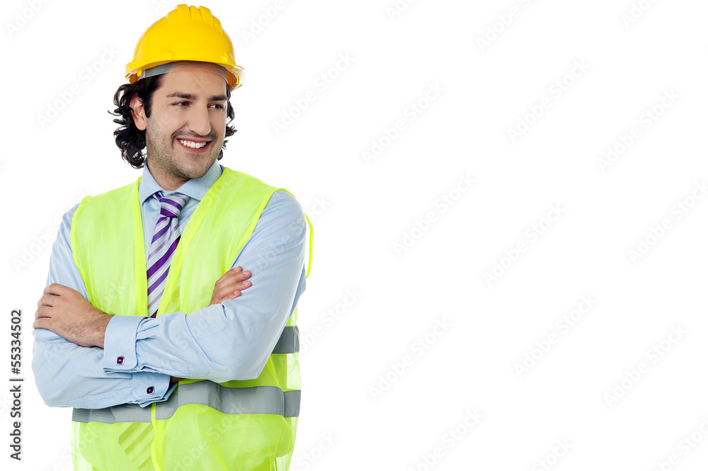 Construction engineer smiling confidently Construction engineer smiling confidently