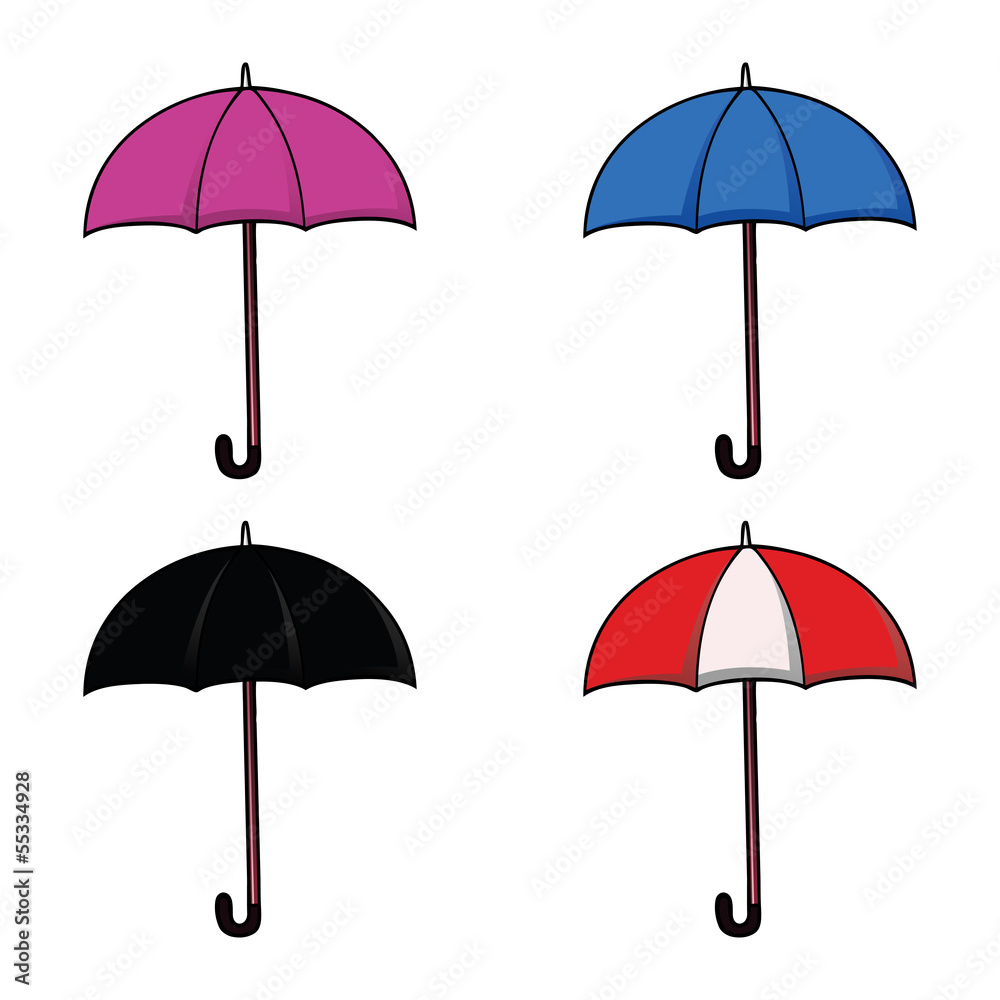 Set of colorful umbrellas