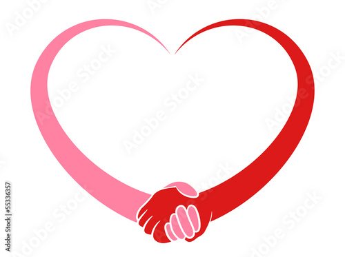 Heart holding hands