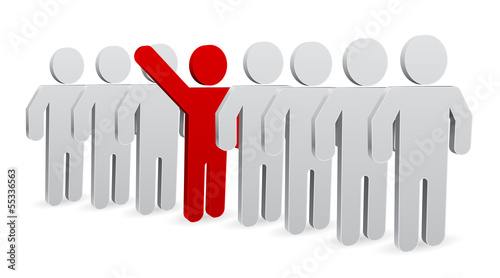 person 3d icon - teamwork leader concept