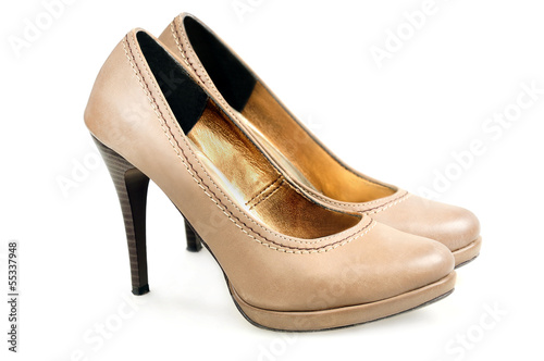 Isolated pair shoes beige