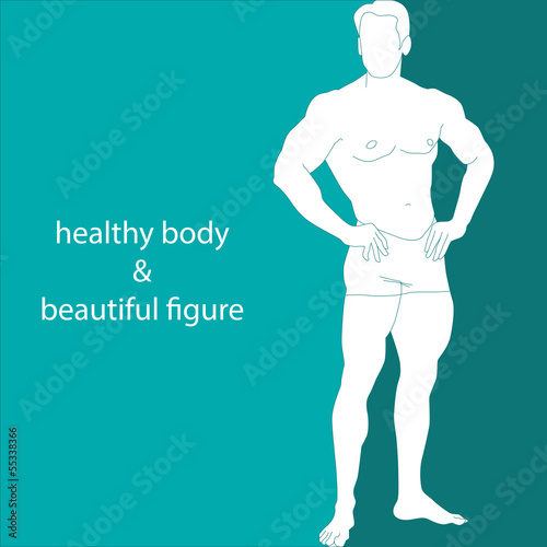 silhouette of a muscular man