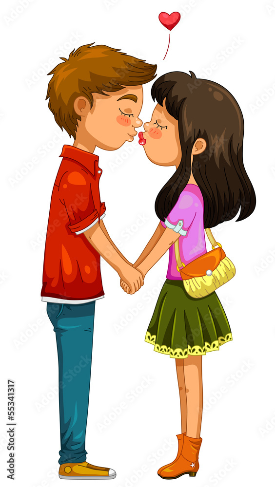 young boy and girl holding hands and kissing young boy and girl holding hands and kissing