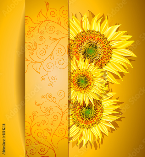 Abstract sunflower background