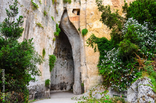 Fototapeta Naklejka Na Ścianę i Meble -  Limestone cave called Ear of Dionysius on Sicily