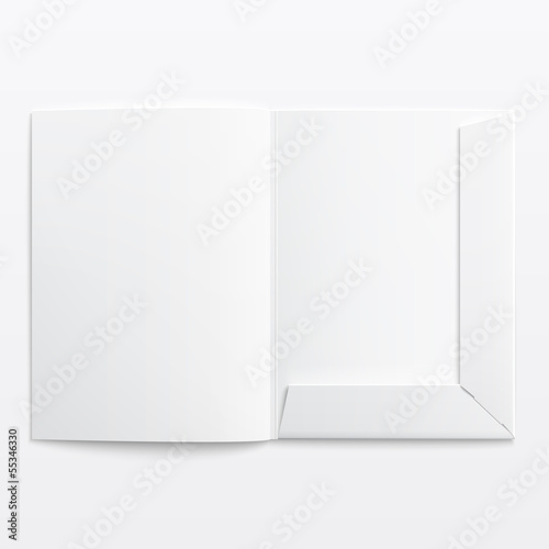 White empty open folder.