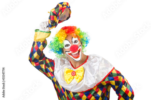 Funny clown isolated on white