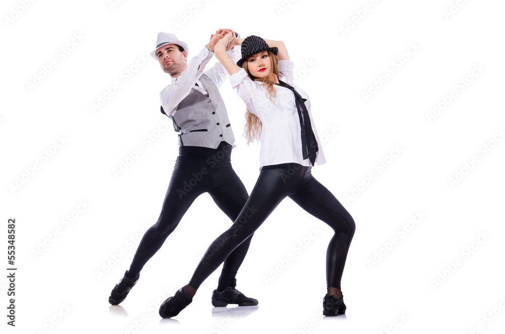 Pair of dancers dancing modern dances Pair of dancers dancing modern dances