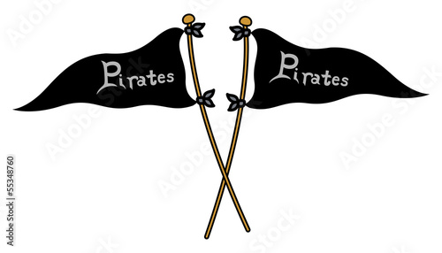 Pirate Crossed Flags - Vector Illustration