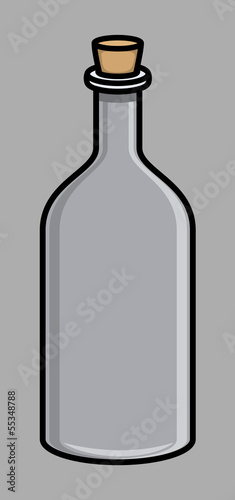 Old Cork Wine Bottle - Vector Illustration