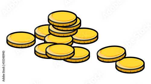 Golden Coins - Vector Illustration