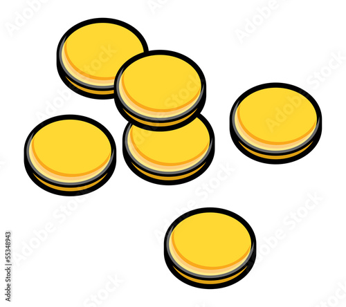 Gold Coins - Vector Illustration