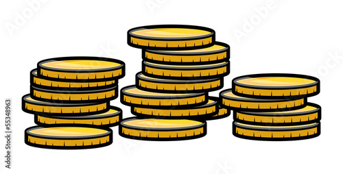 Gold Coin Stack - Vector Illustration