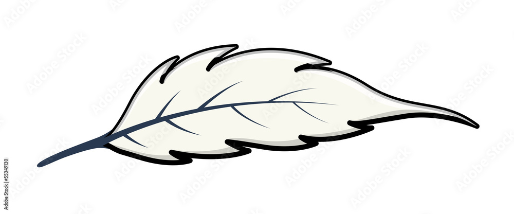 White Leaf - Cartoon Vector Illustration White Leaf - Cartoon Vector Illustration