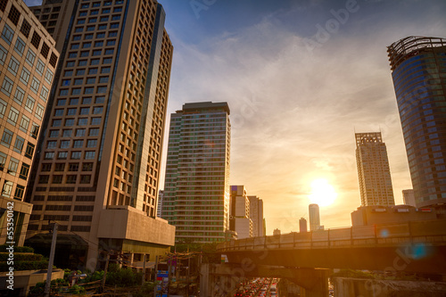 Photography Bangkok City in Evening