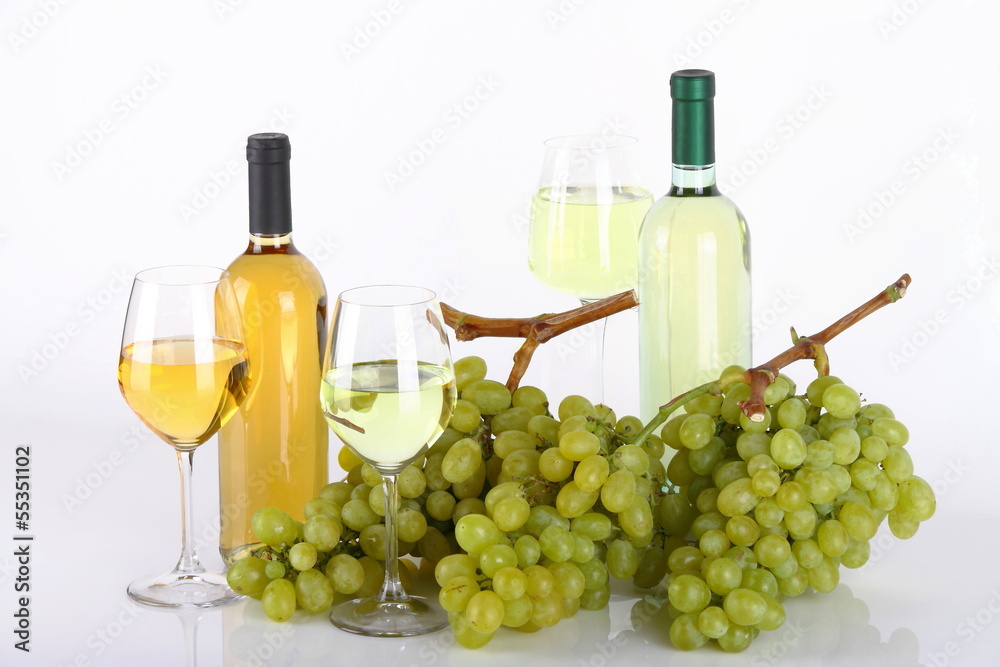 Vino bianco e uva