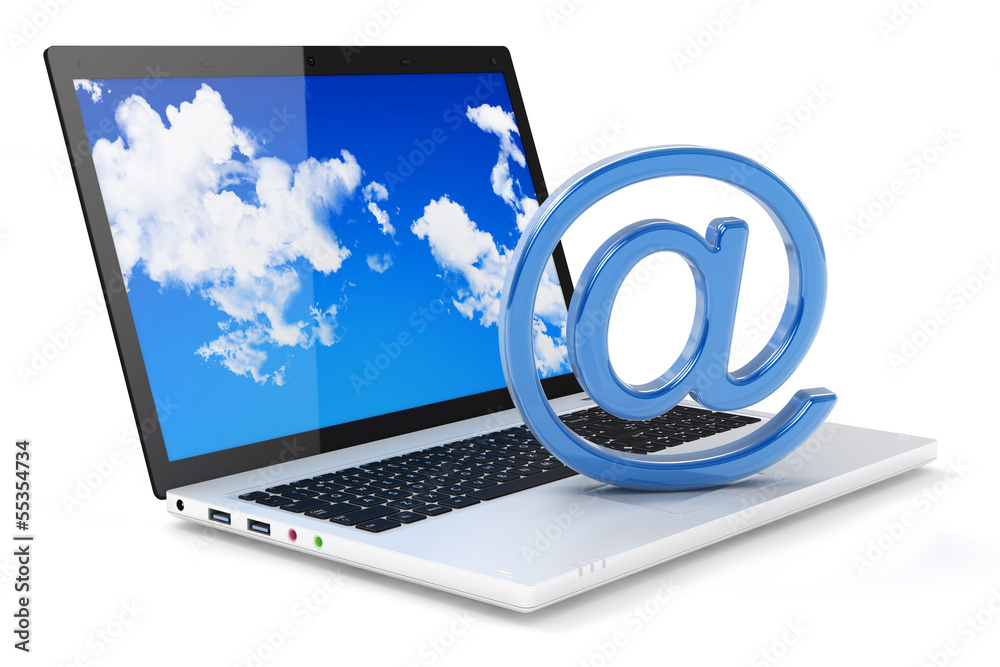 Laptop and e-mail symbol