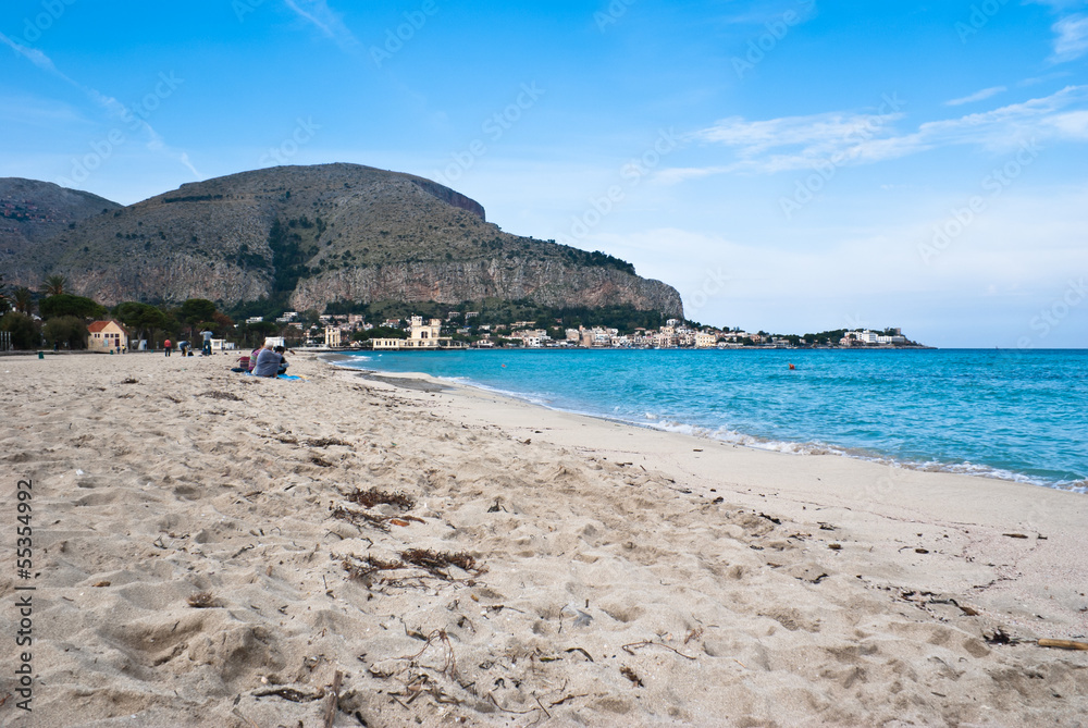 Beach of Mondello in Palermo Beach of Mondello in Palermo