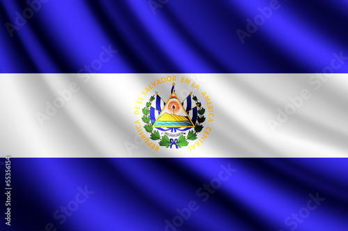 Waving flag of El Salvador, vector