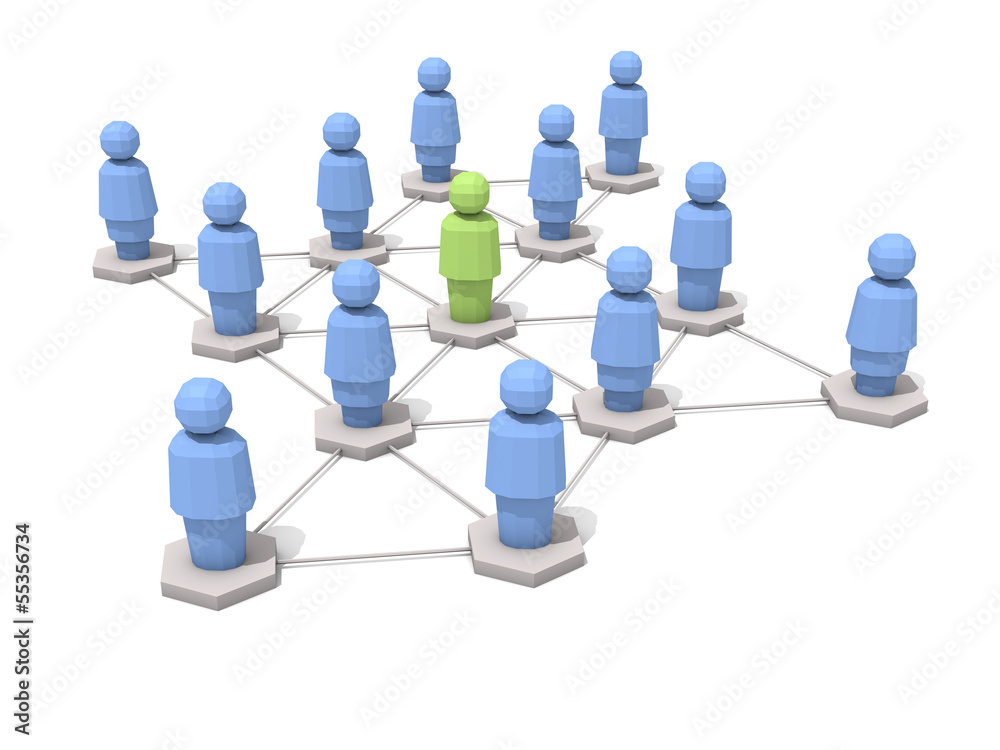 Netzwerk - Social Media / Low poly 3D Illustration Netzwerk - Social Media / Low poly 3D Illustration