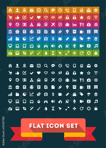 Universal Flat Icon Set. Vector