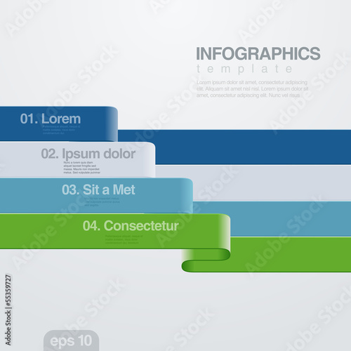 Infographics vector design template. Ribbon charts.